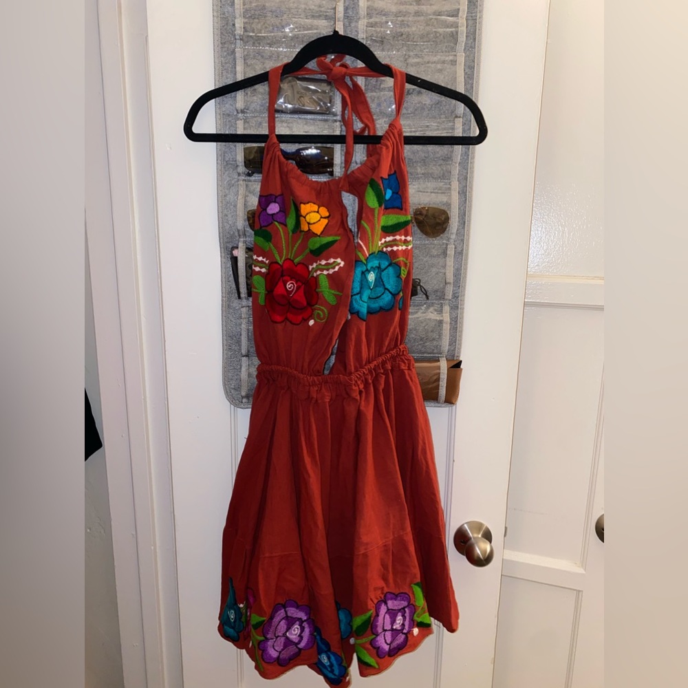Hand embroidered Mexican dress